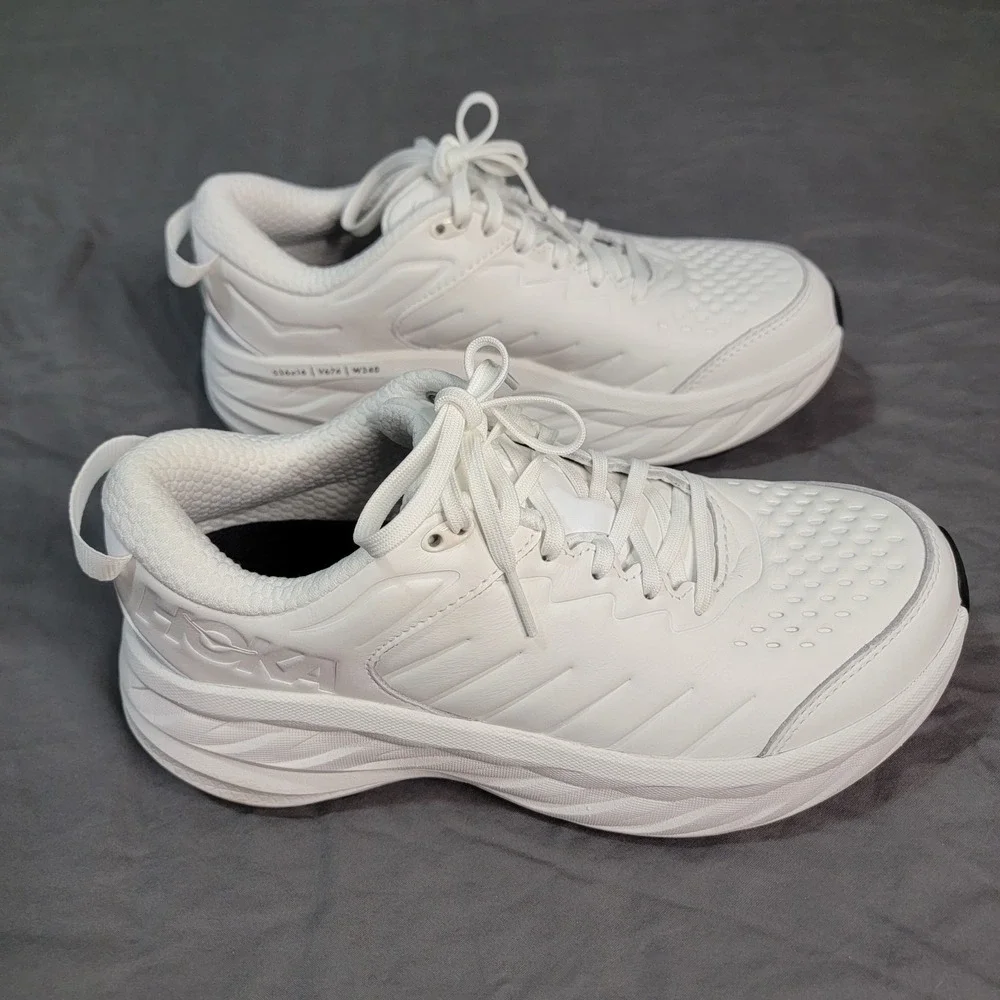 Hoka Bondi SR Running Shoes Womens 9 US White Work Sneaker Slip Resistant - Picture 9 of 14